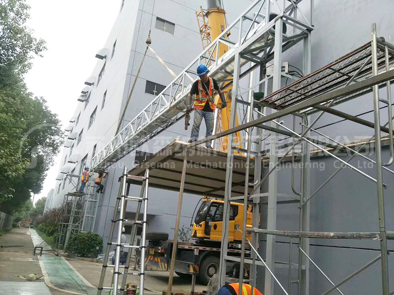 杰迪克电子架空管廊及风管安装工程